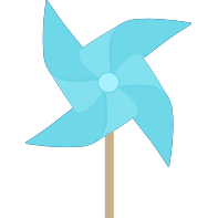Windy Pinwheel Blue Pinwheel